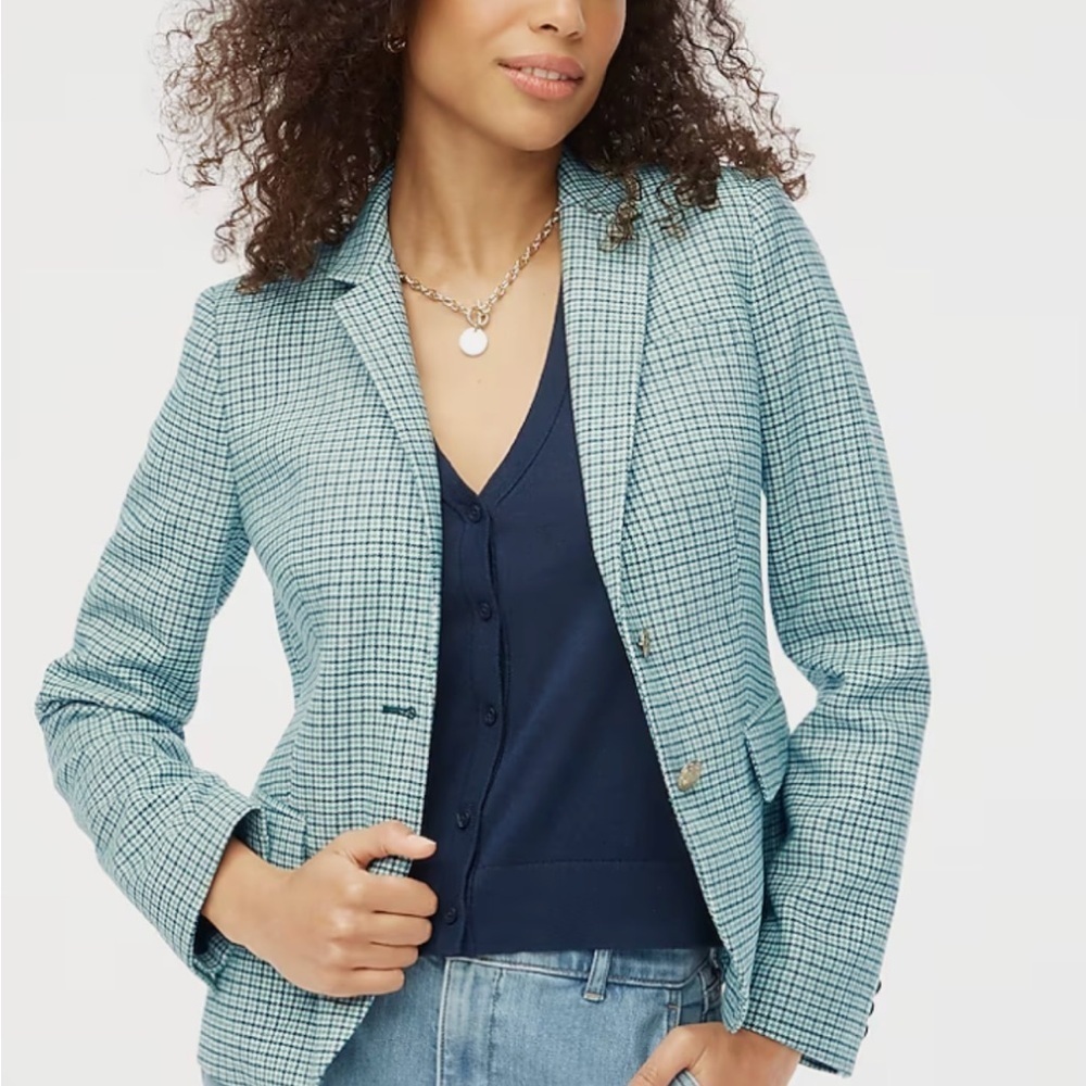 NWT J. Crew Herringbone wool-blend schoolboy blazer